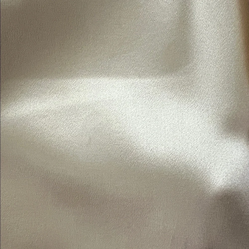 VINTAGE 70s Incinoo Cream Silk Satin Wrap Blouse L/S Retro Pointy Collar - Picture 13 of 16